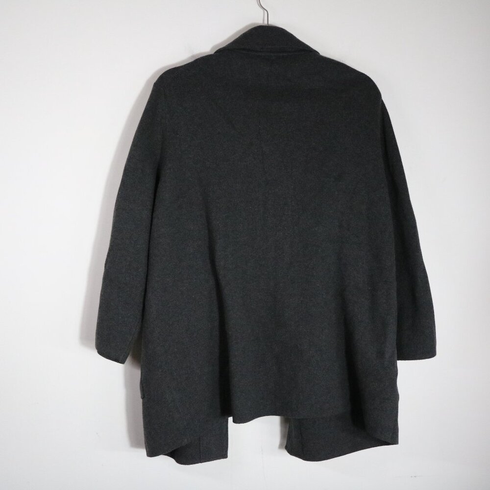 Quince 100% Organic Cotton Knit Blazer Women 1X Charcoal Gray Minimalist Neutral - Picture 7 of 7